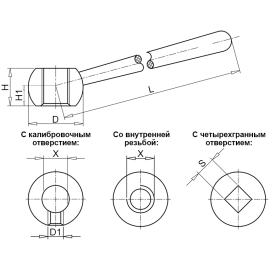 Рукоятки зажимные конические из стали хромированные Алтервиа A51006