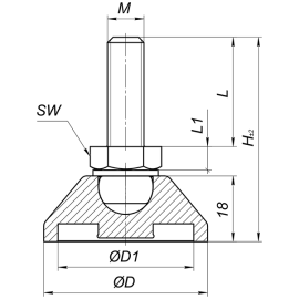Опоры дисковые с основанием из пластика и винтом из стали Альтервиа A00058