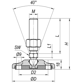 Опоры со сквозными отверстиями и пластиной антискольжения, 20° сталь желтый Алтервиа A00056