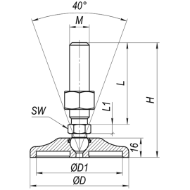 Опоры шарнирные дисковые, 20° сталь желтая окраска Алтервиа A00053