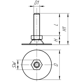 Опоры дисковые из стали без отверстий с подвижным винтом Алтервиа A00050