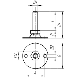 Опоры дисковые из стали с отверстиями с подвижным винтом Алтервиа A00050