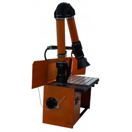 Стол сварщика, оснащенный столешницей с Т-образными пазами, со встроенным вентилятором и нишей для ног сварщика ССТ 1400 ВНП