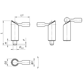 Штифты стопорные с ригелем приварные из нержавеющей стали Алтервиа A00344