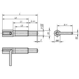 Штифты стопорные с ригелем резьбовые Алтервиа A00340