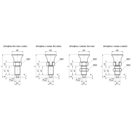 Штифты стопорные резьбовые с ручкой из пластика  Алтервиа A00345