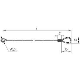 Тросики удерживающие с проушиной и обжимным наконечником  Алтервиа A00351.0