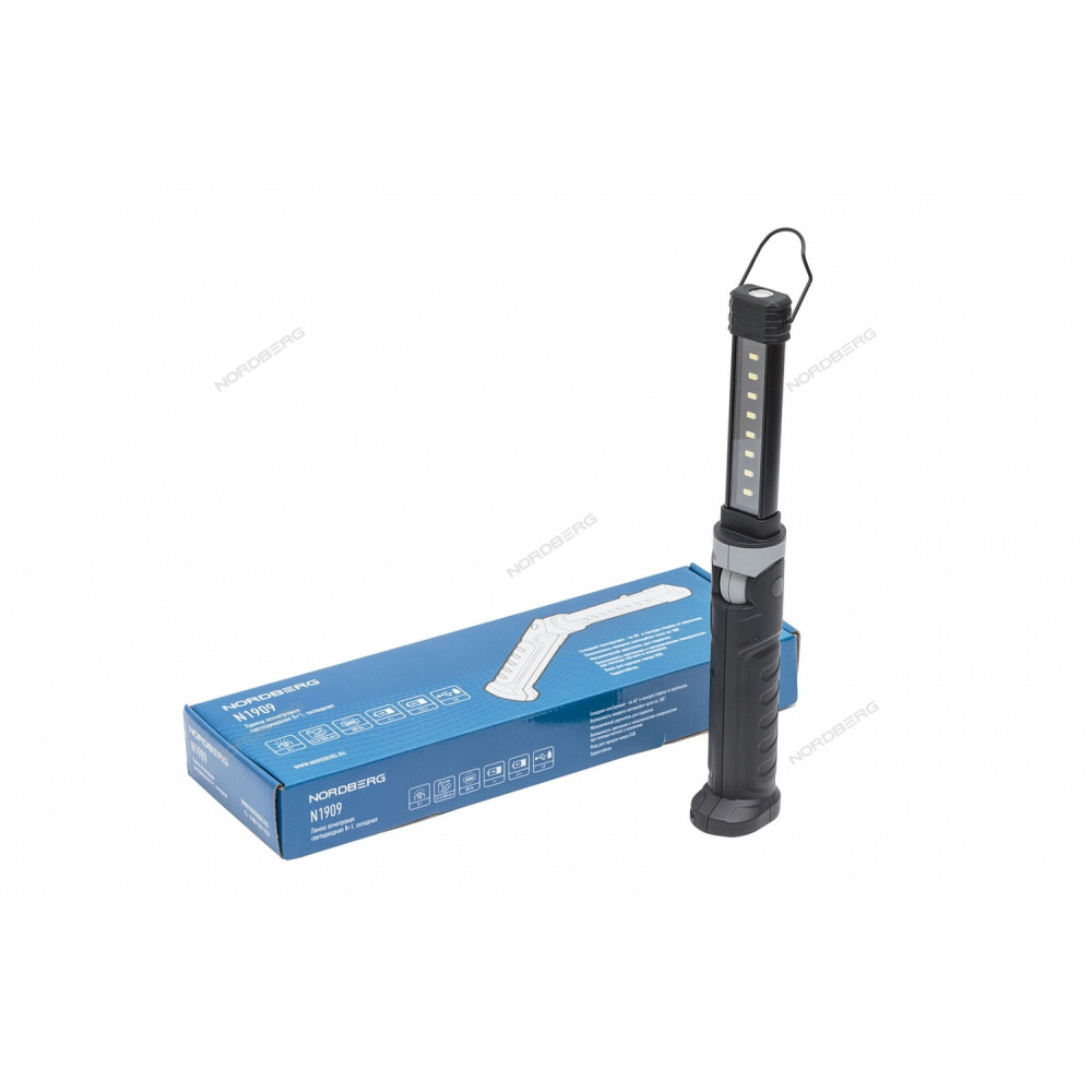 Лампа светодиодная 8+1, складная, аккумуляторная NORDBERG 1909