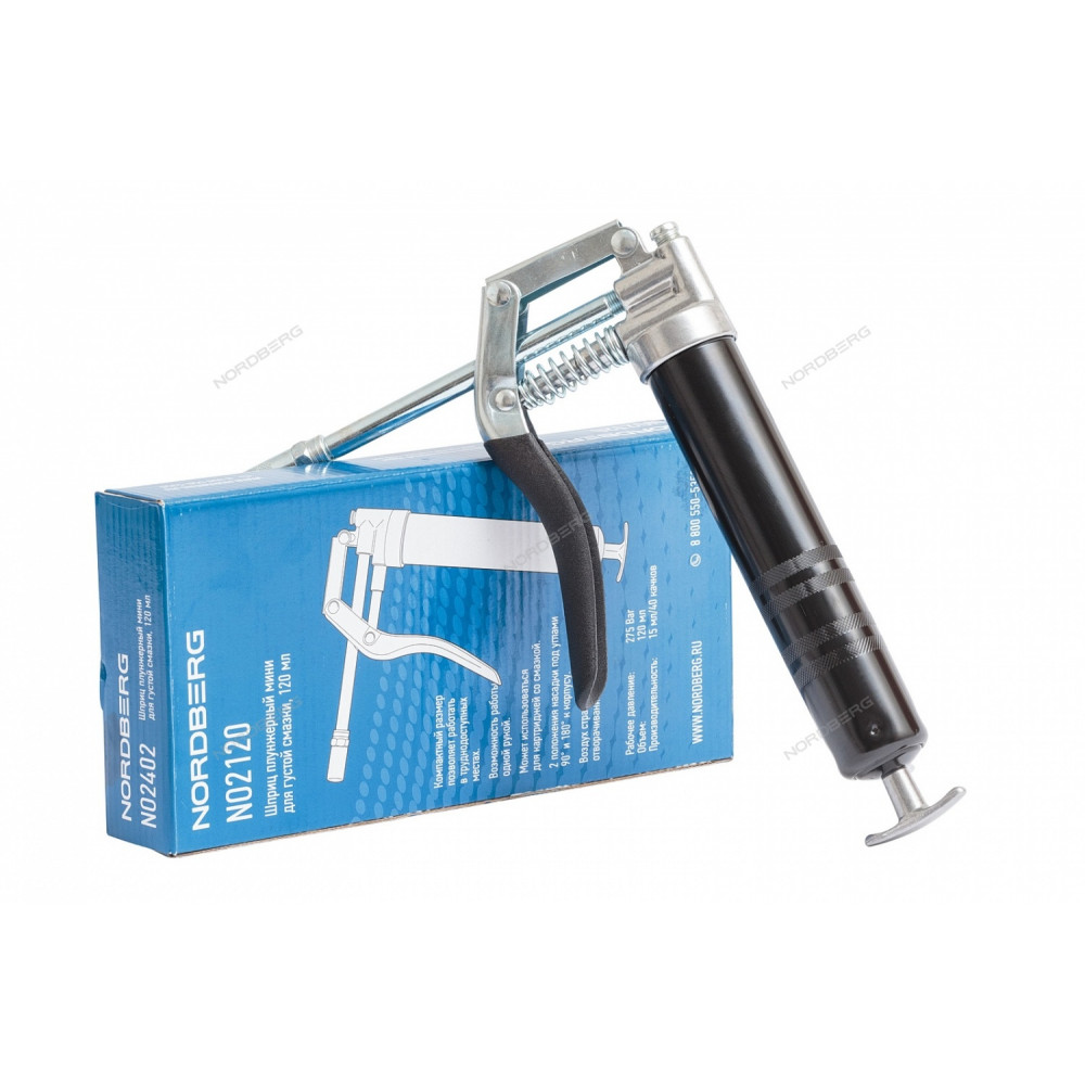 Шприц плунжерный мини для густой смазки, 120 мл NORDBERG NO2120
