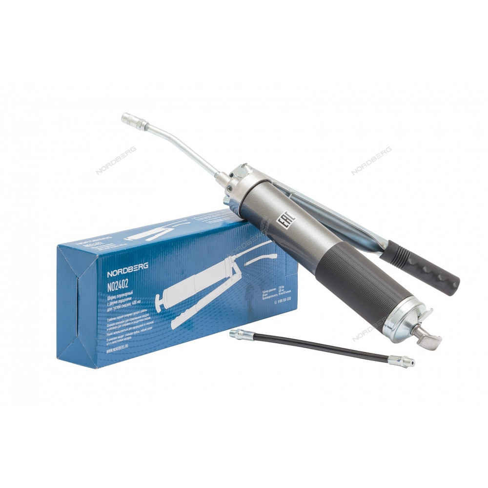 Шприц плунжерный с двумя поршнями для густой смазки, 400 мл NORDBERG NO2402