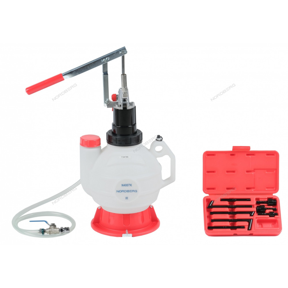 Установка для заливки масла в АКПП, ручная, с переходниками, 7,5 л NORDBERG N4007K