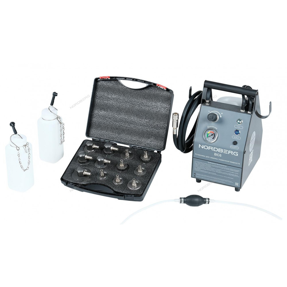 Установка для прокачки тормозной системы и системы сцепления, об. 5 л. NORDBERG BC6