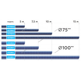 Шланг газоотводный D=102мм, длина 15м (синий) NORDBERG H102B15