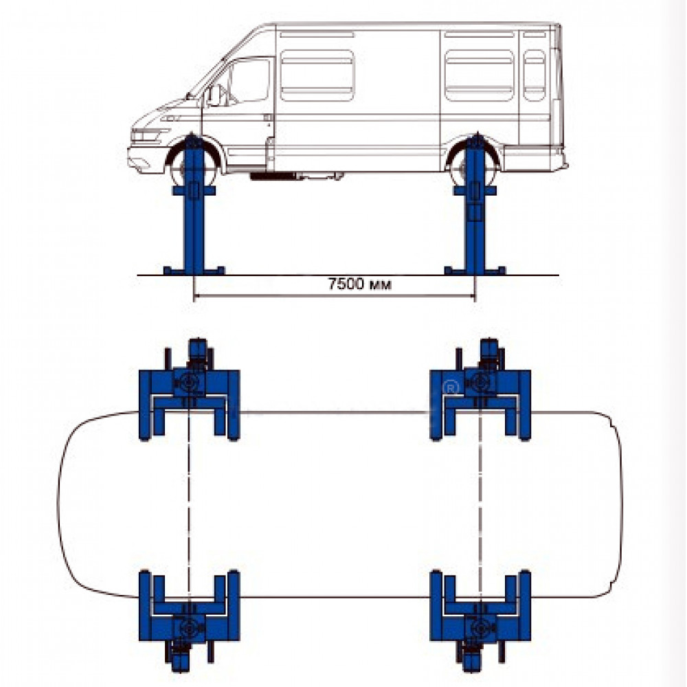Подъемник четырехстоечный П14-14