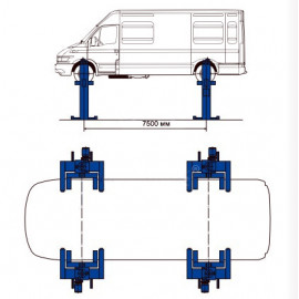 Подъемник четырехстоечный П14-14