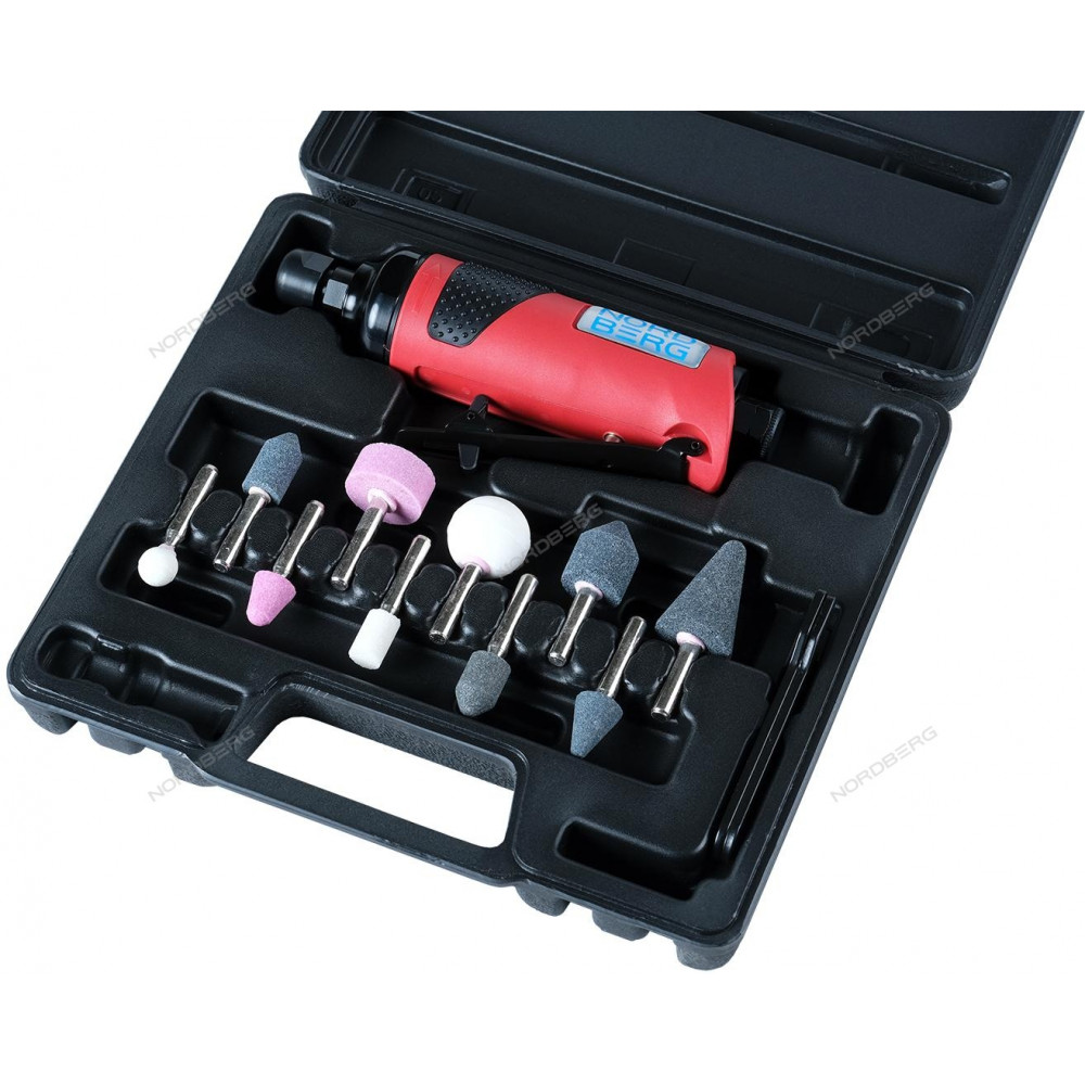 Пневмобурмашинка с комплектом насадок в кейсе (G210-KIT) NORDBERG NP3020