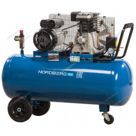 Компрессор поршневой с ременным приводом, объем 100 л NORDBERG ECO NCE100/400-220