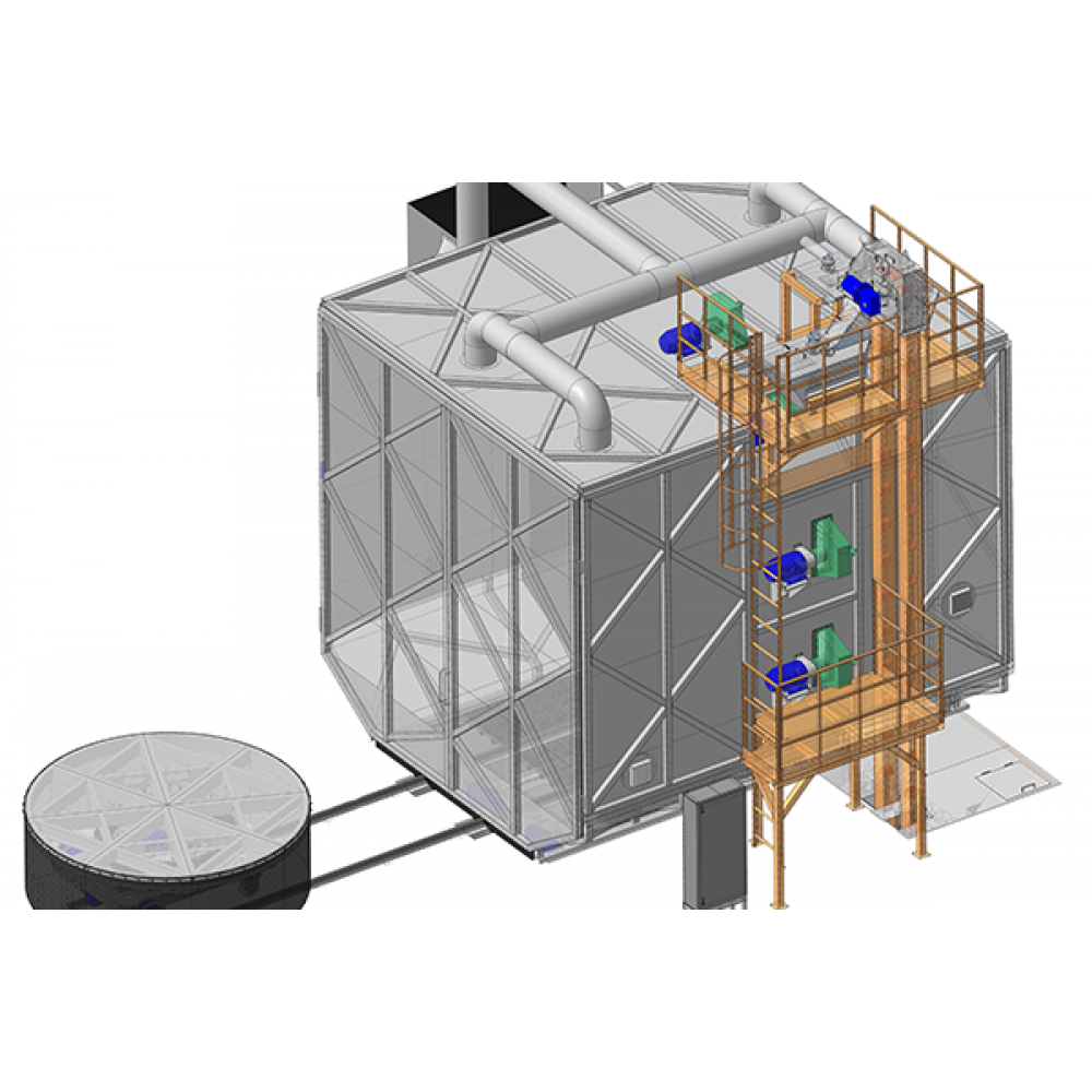 Дробемет с вращающимся столом ДВС