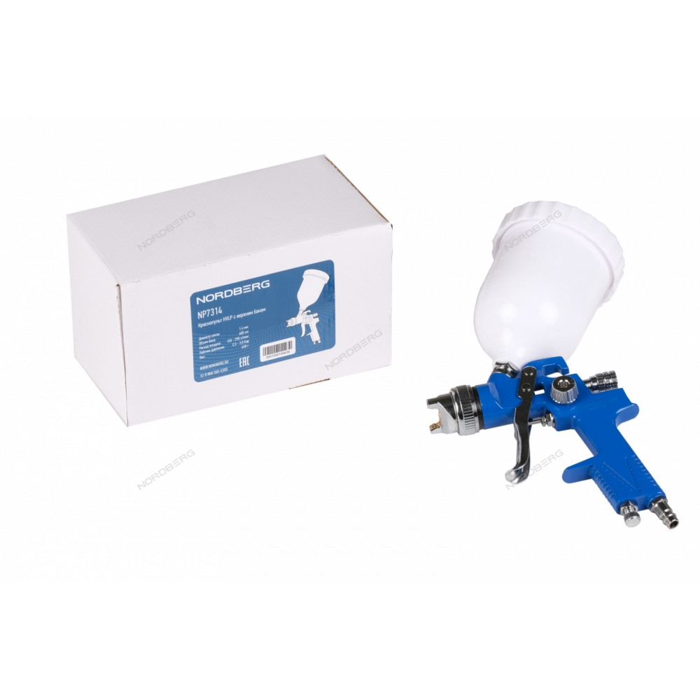 Краскопульт HVLP с верхним баком, сопло 1,4 мм NORDBERG NP7314