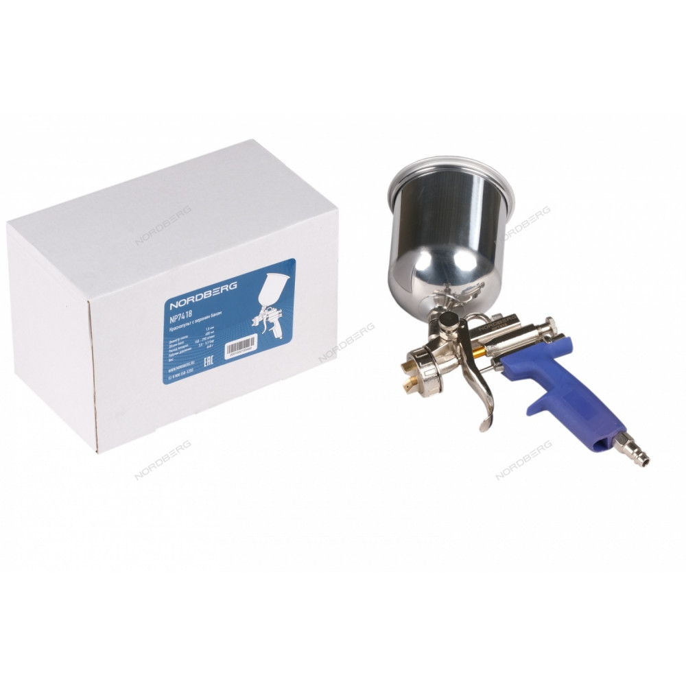 Краскопульт с верхним металлическим баком, сопло 1,8 мм NORDBERG NP7418