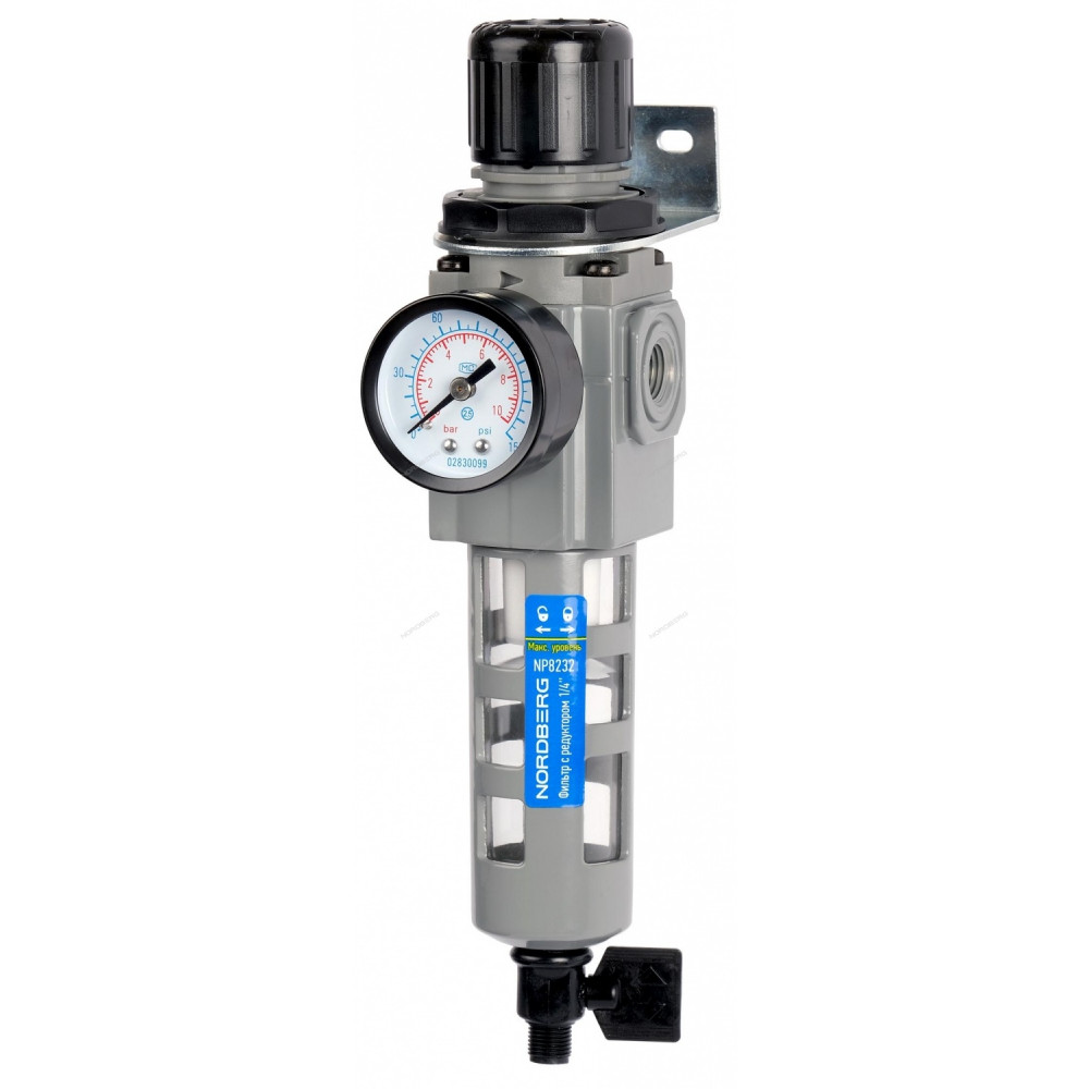 Фильтр воздушный грубой очистки с редуктором PRO, 1/4" NORDBERG NP8232
