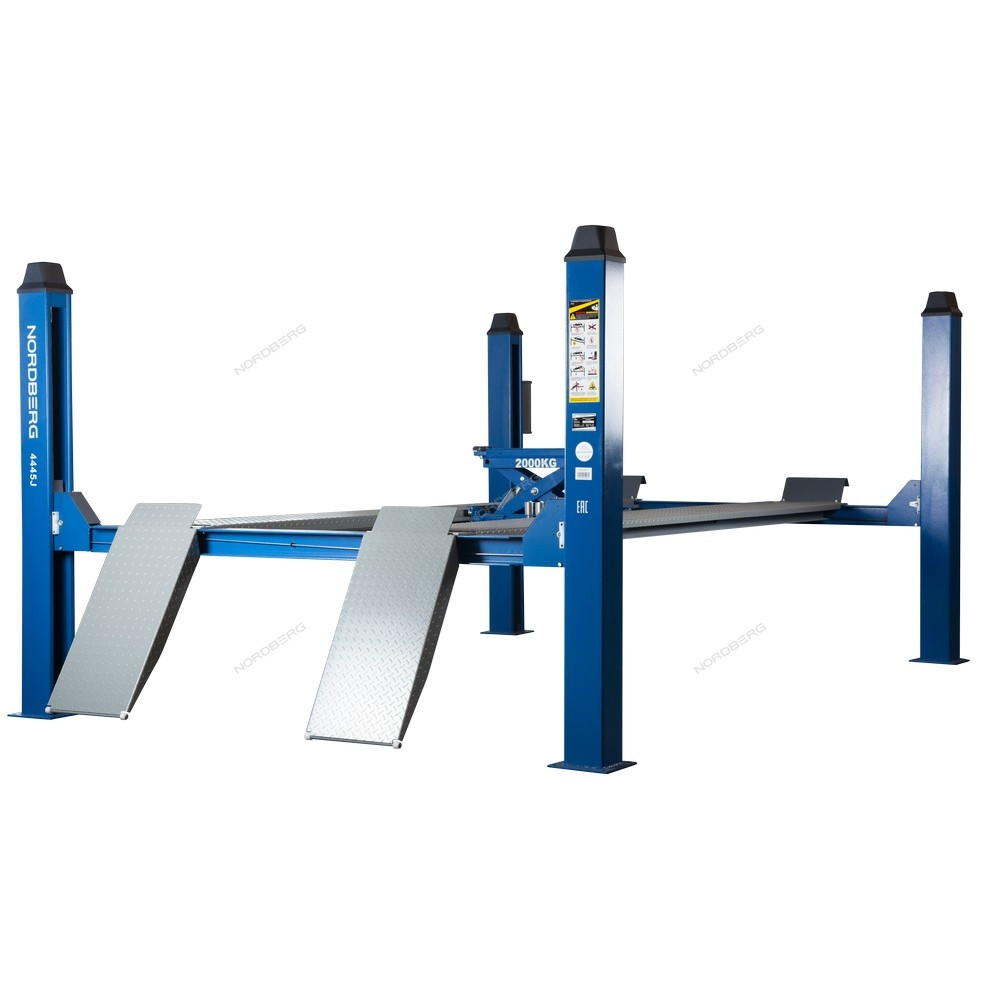 Подъемник четырехстоечный, c траверсой, г/п 4,5 тонны, для слесарных работ NORDBERG 4445J