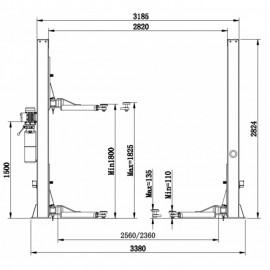 Двухстоечный гидравлический подъемник TopAvto Т4А
