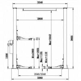 Подъемник 2-х стоечный TopAvto T4AB