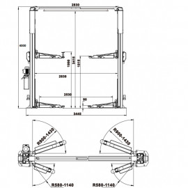 Подъемник 2-х стоечный TopAvto TPRO-10 s