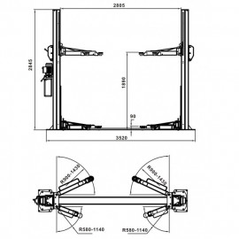 Подъемник 2-х стоечный TopAvto TPRO-9S