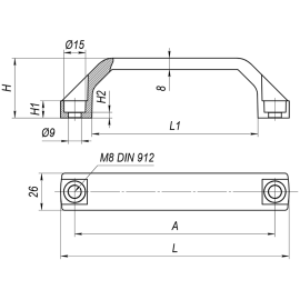 Ручки бугельные из пластика прямоугольного сечения  Алтервиа A00060