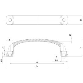 Ручки бугельные из пластика с наружным креплением Алтервиа A30111