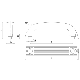 Ручки бугельные из пластика с наружным креплением Алтервиа A51413