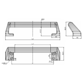 Ручки трубчатые из алюминия и цинка наклонные Алтервиа A40401.223