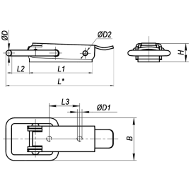 Защелки натяжные нерегулируемые со скобой Алтервиа A00043