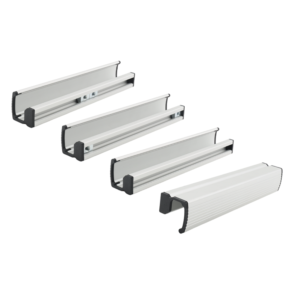 Ручки профильные из алюминия рифленые угловые регулируемые без креплений Алтервиа A00132