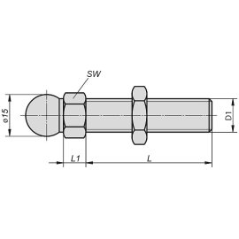 A00020 Винты с гайкой для оснований шарнирных опор, 20°