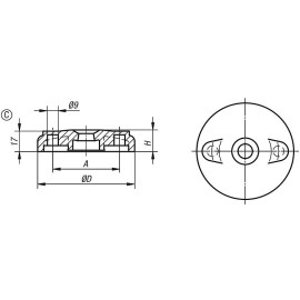 K0423 Основания подвижных опор из пластика, 4°