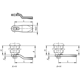 K1107 (K1114) Замки поворотные из нержавеющей стали с ключами