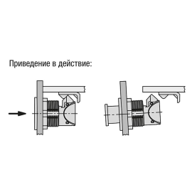 K1653 Защелки врезные с кнопкой