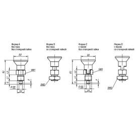 K0631 Штифты стопорные короткие с красной ручкой