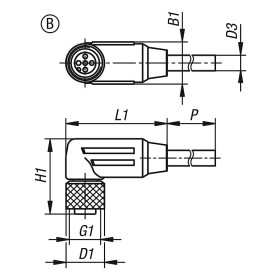 K1482 Кабели для прижимов с датчиком усилия (K1463)