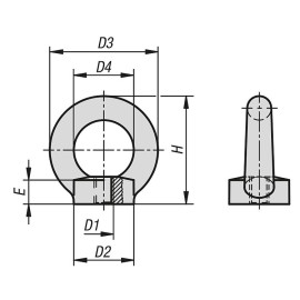 K1334 Рым-гайки DIN 582 из нержавеющей стали