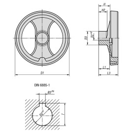 K0725 Маховики с двумя спицами без ручки