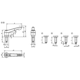 K0780 Рычаги зажимные с наружной резьбой с упором