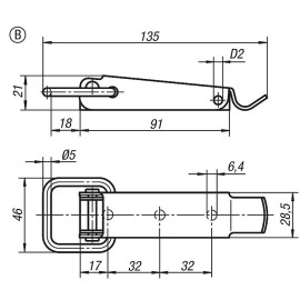 K0045 Защелки натяжные нерегулируемые со скобой