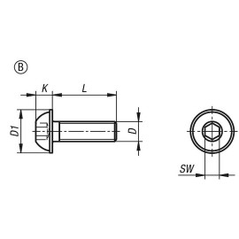 K1796 Винты DIN EN ISO 7380 с полукруглой головкой