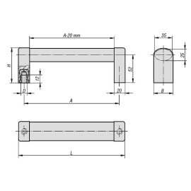 K0211 Ручки трубчатые из алюминия и усиленного пластика