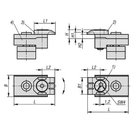 K1540 Комплекты блоков зажимных эксцентриковых для Т-пазов