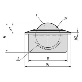 K0763 Ролики шаровые с фланцем и усиленной втулкой